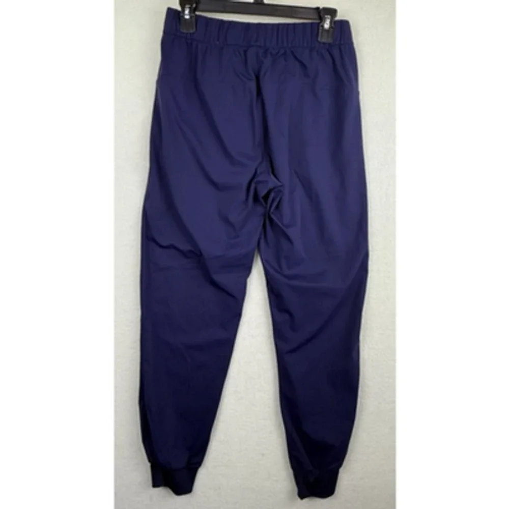 AJISAI Womens Navy Blue Jogger Pants Lightweight Activewear Stretch Size Medium